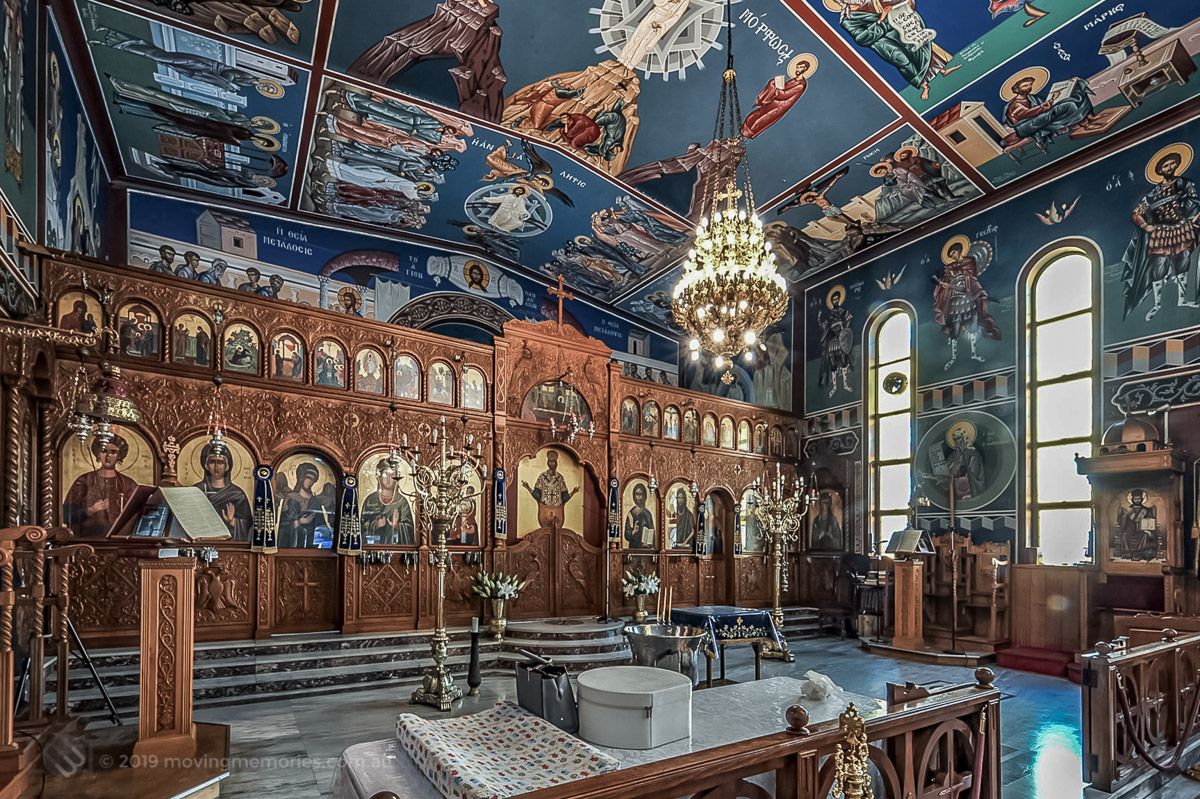 the very ornate altar at St. Euphemia Greek Orthodox Church of Bankstown