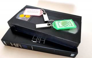 VHS tapes with USB memory sticks